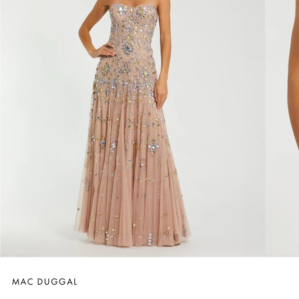 Mac Duggal Light Rose Embellished Gown NWT
